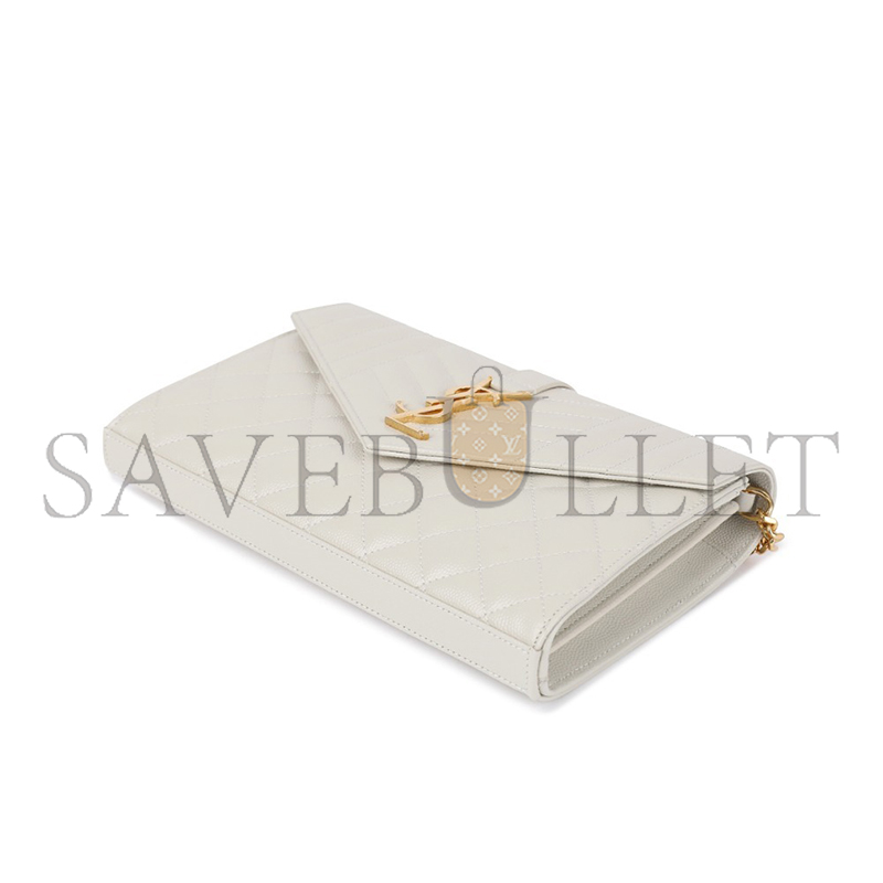 YSL ENVELOPE IN QUILTED GRAIN DE POUDRE EMBOSSED LEATHER 620280BOW919207 (22.5*14*4cm)